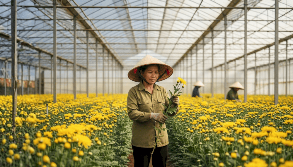Đ&oacute;ng vai n&ocirc;ng d&acirc;n thu hoạch hoa mang lại trải nghiệm th&uacute; vị cho du kh&aacute;ch